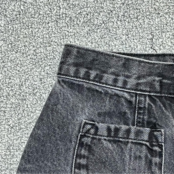 BDG Jean Mini Skirt Womens Size XS Black Front Snap Buttons Pockets - Picture 2 of 11